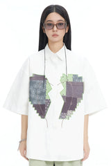 Heart embroidered shirt