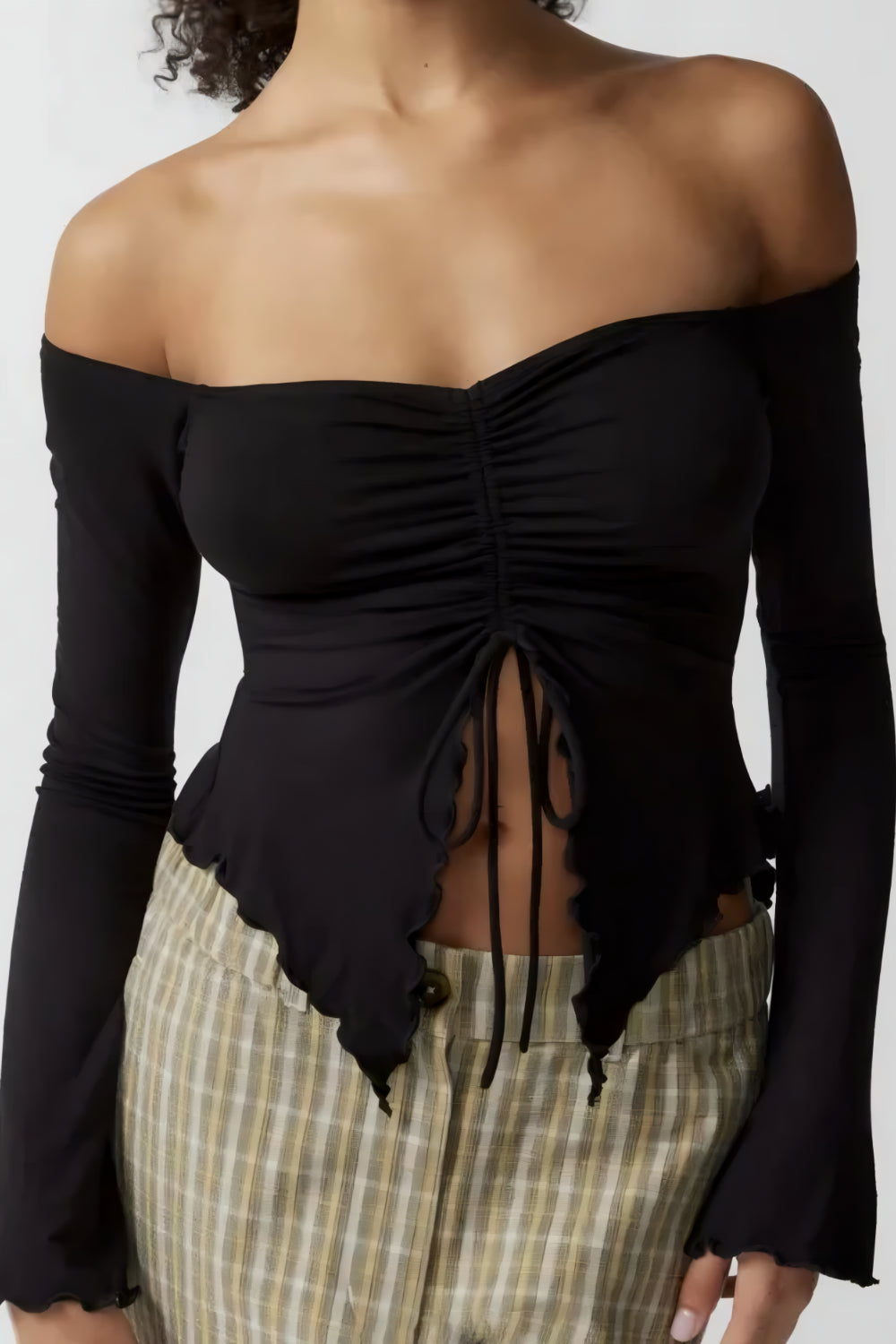 Off-the-shoulder ruched top