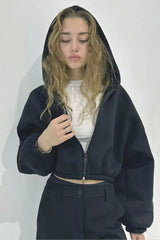 Lyla cropped zip-up hoodie