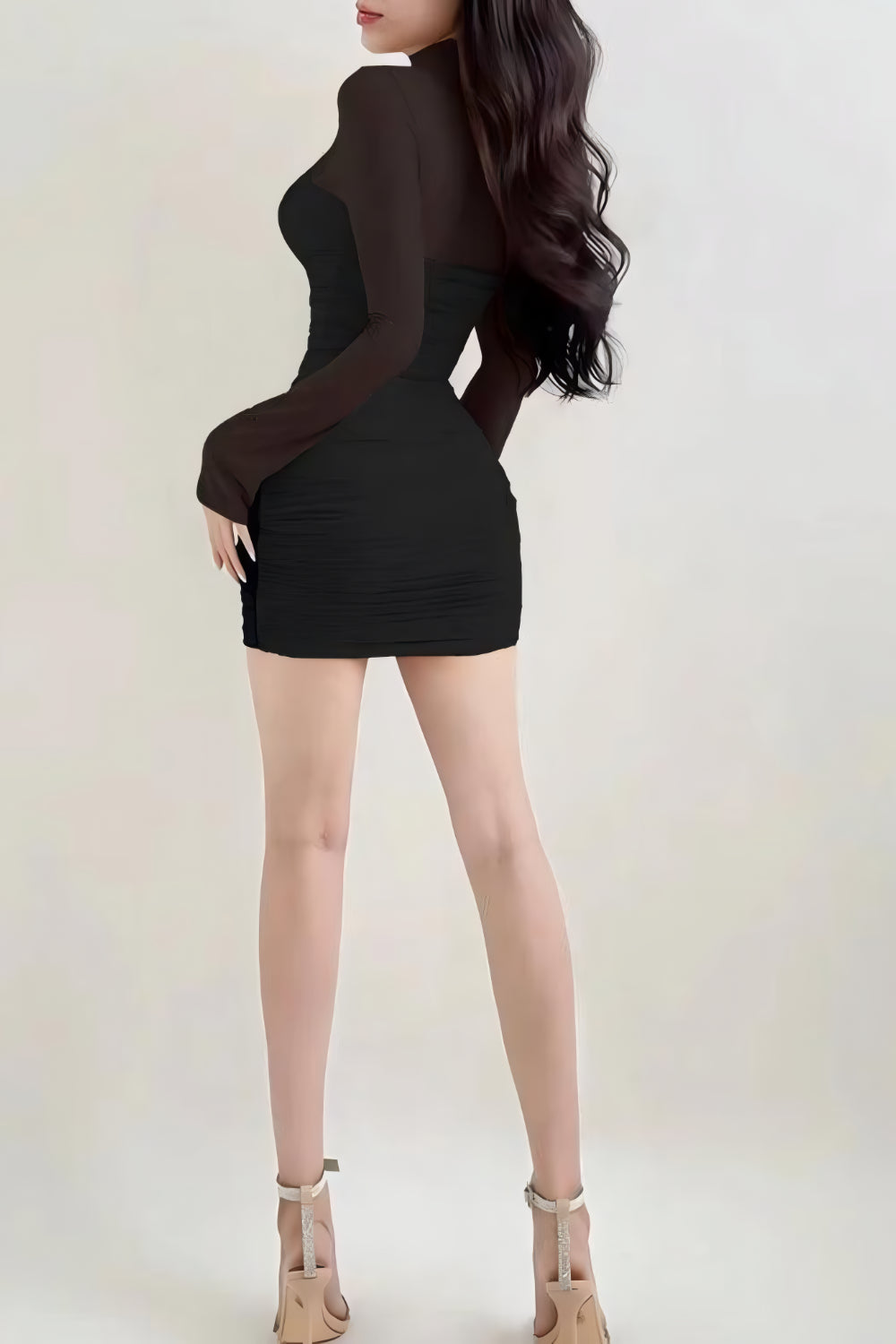 Black sheer bodycon dress