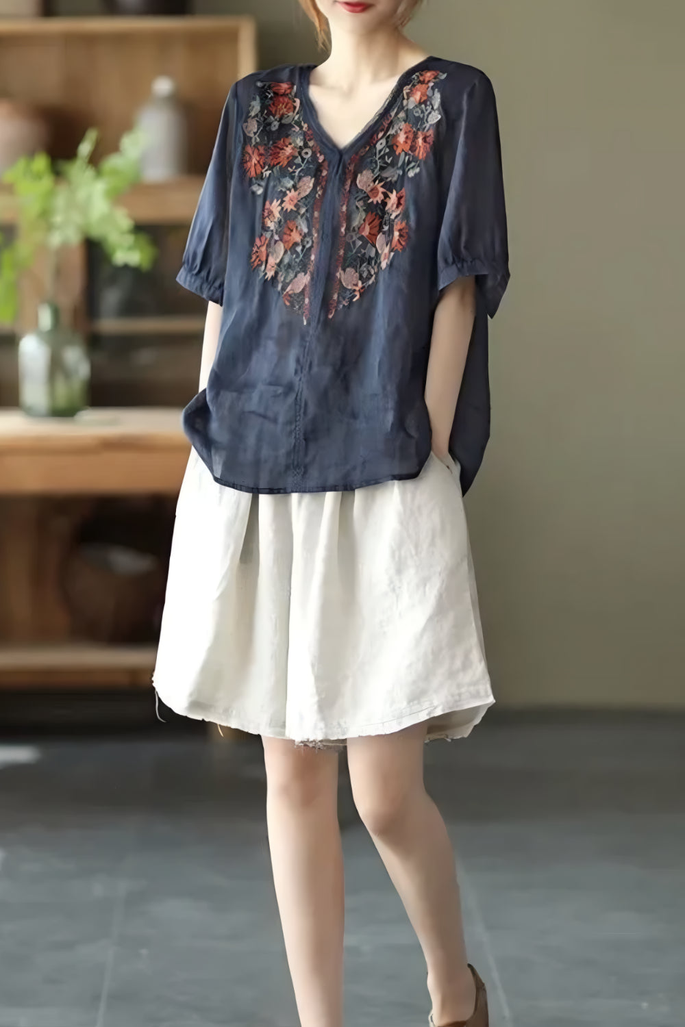 Vintage embroidered top