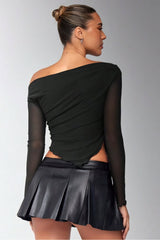Lumina asymmetrical pleated top