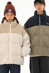 Unisex quilted jacket with stand-up collar