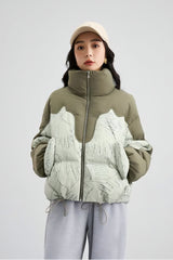 Quilted jacket with sketch print