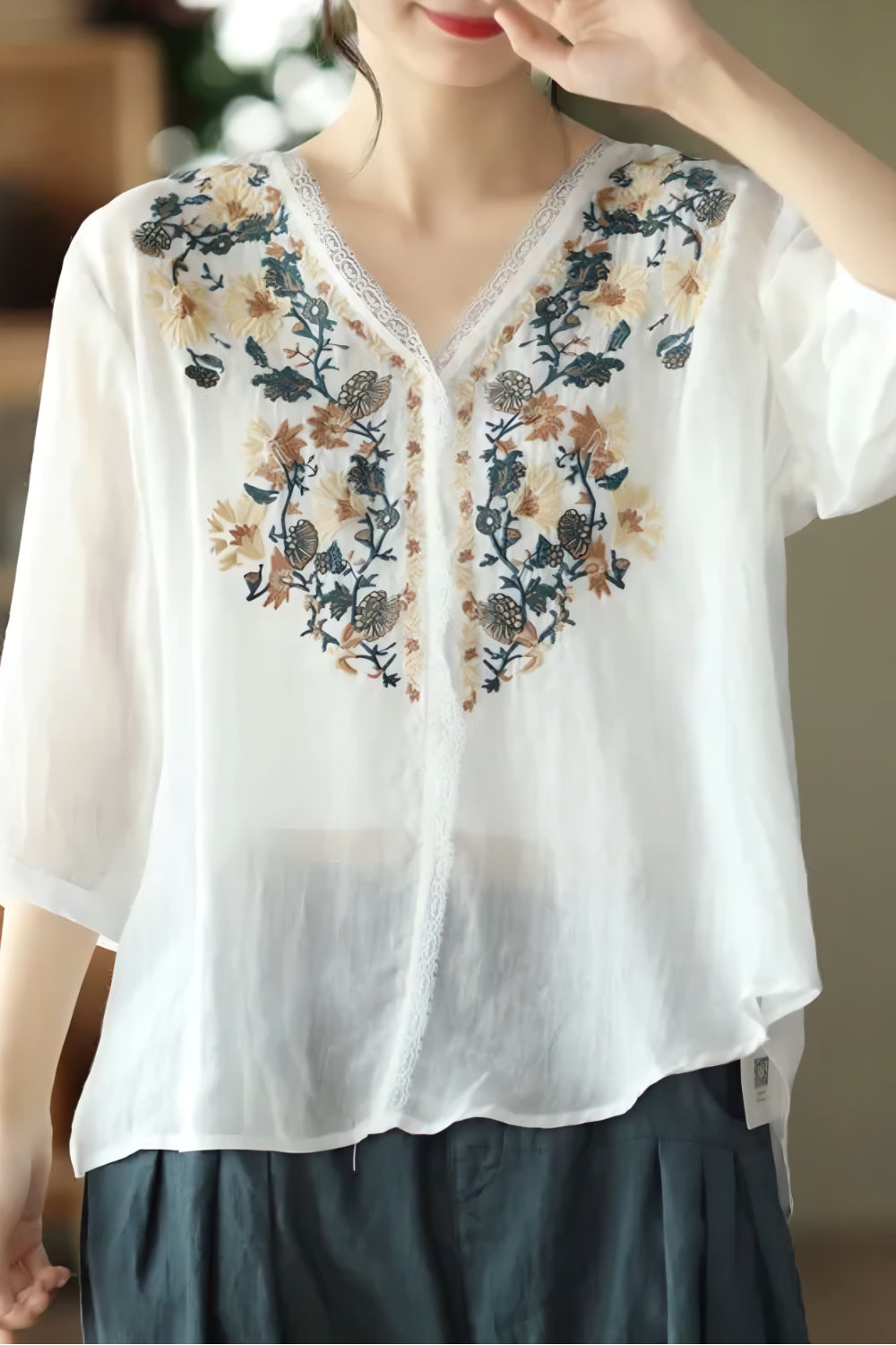 Vintage embroidered top