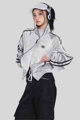 Zip-up tracksuit jacket with stripes