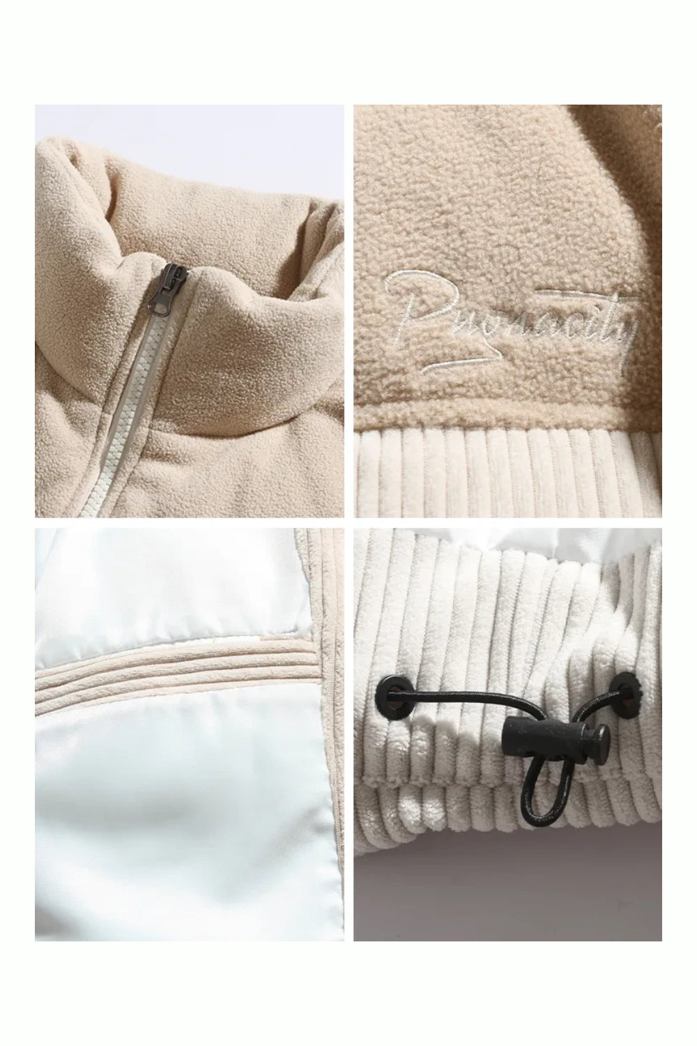 Unisex quilted jacket with stand-up collar