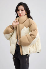 Quilted jacket with sketch print