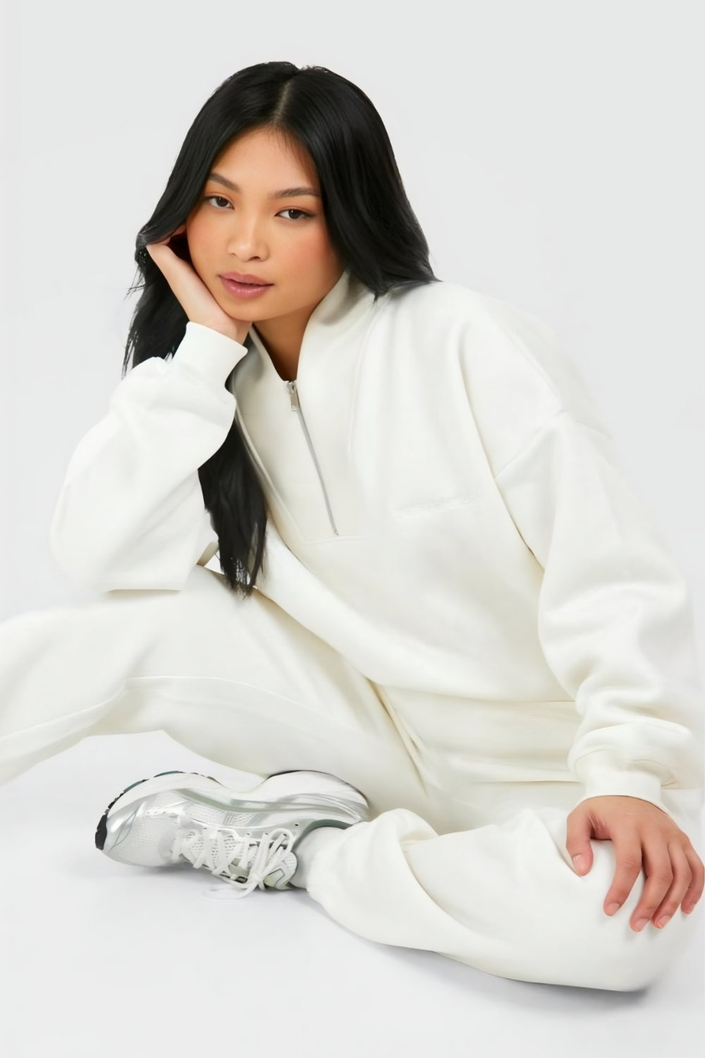 Y2k casual style zip-up coat and pants set