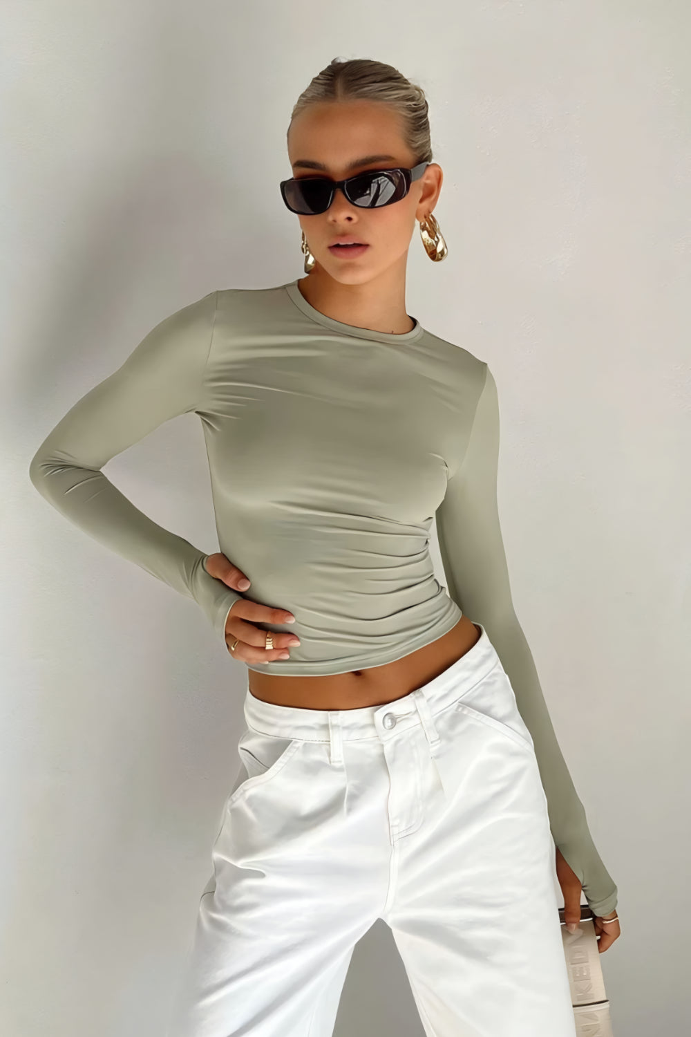 Petrol crew neck top