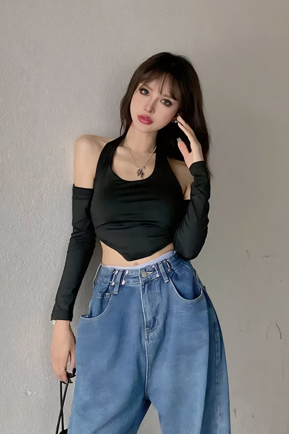 Valerie long-sleeved backless top