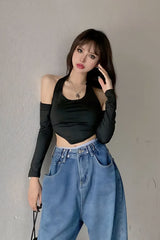 Valerie long-sleeved backless top