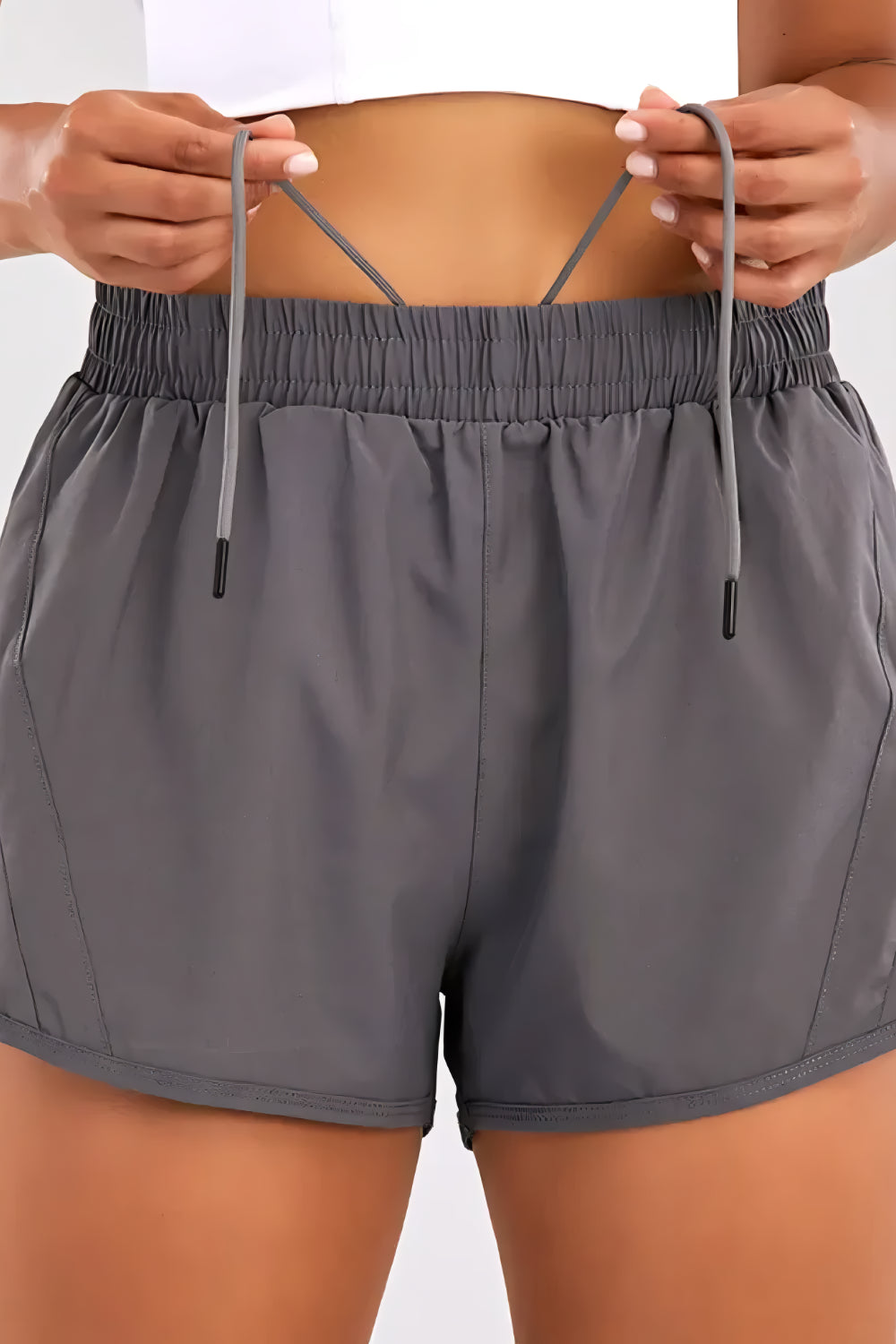 Running shorts with zipped pocket