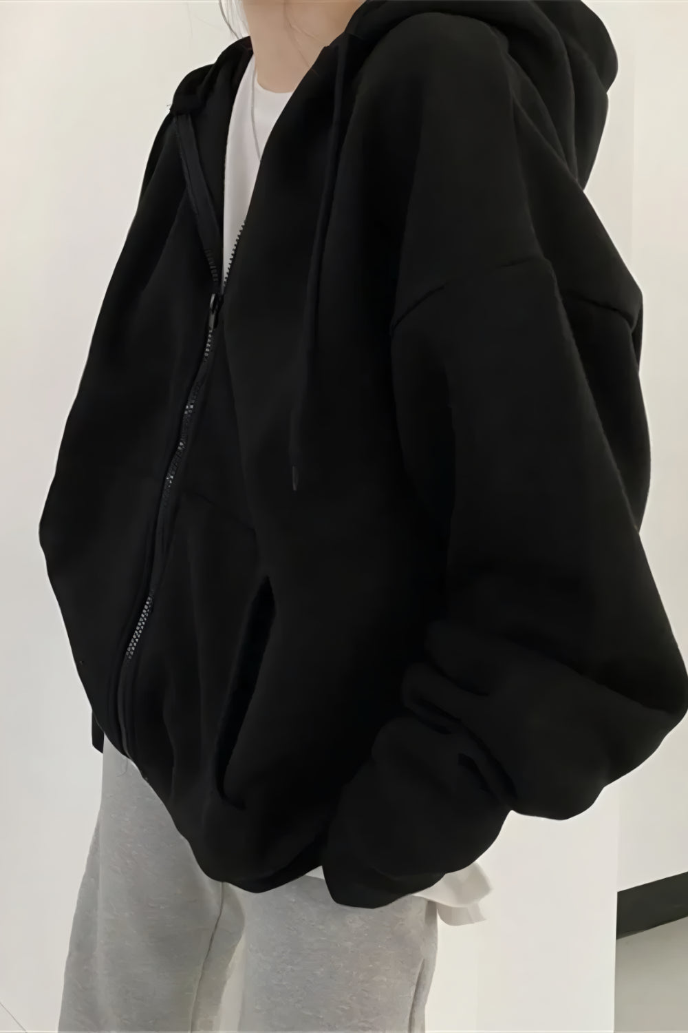 Soft hoodie with zip