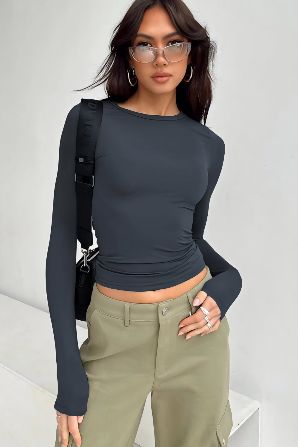 Petrol crew neck top