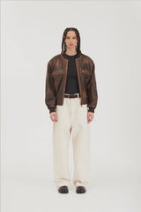 Mila brown leather jacket
