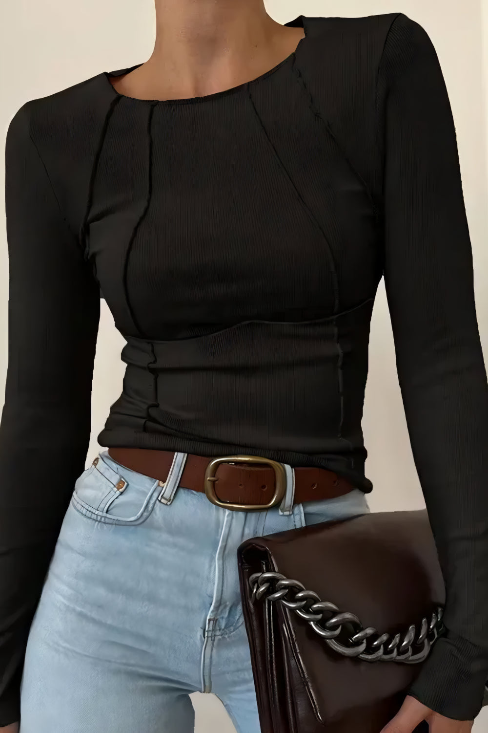 Eva fitted fine knit top