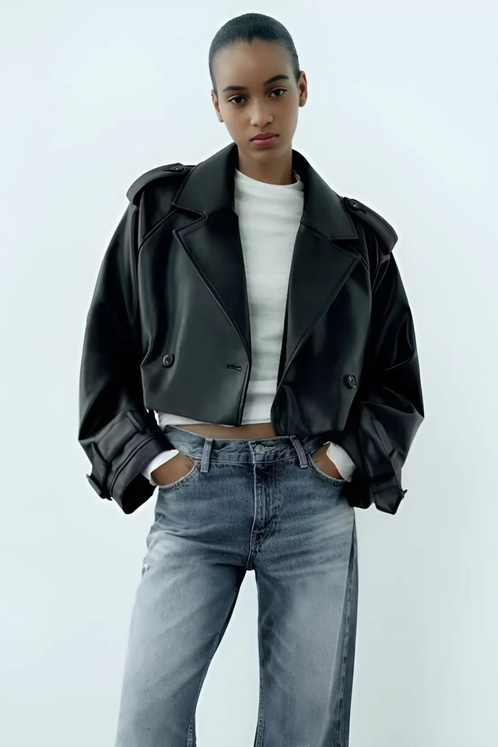 Stella black leather jacket