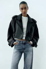 Stella black leather jacket