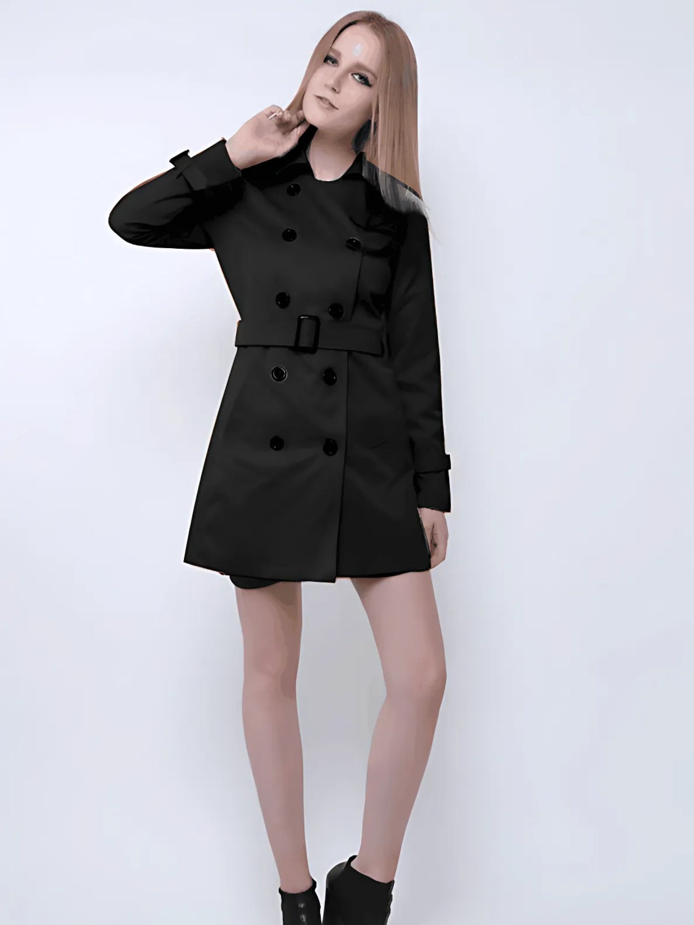 Elegant trench coat with belt