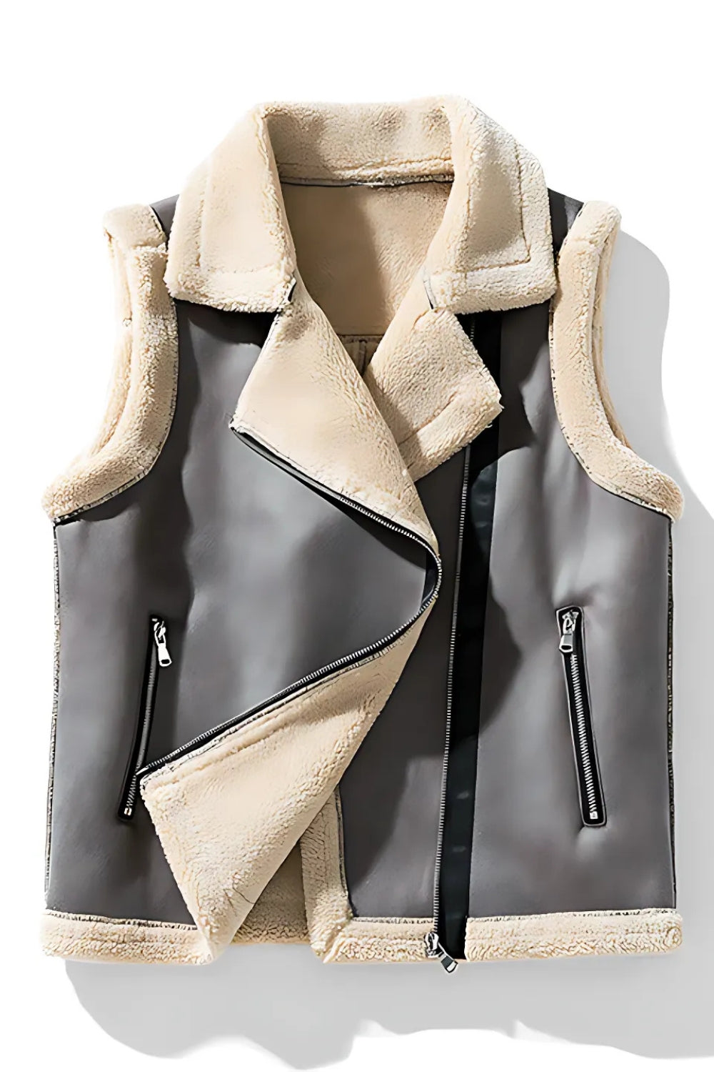Venus sleeveless vest with fur details
