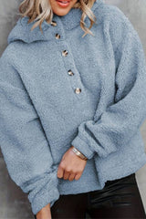 Soft button-up hoodie