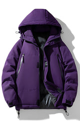 Technical down jacket with hood