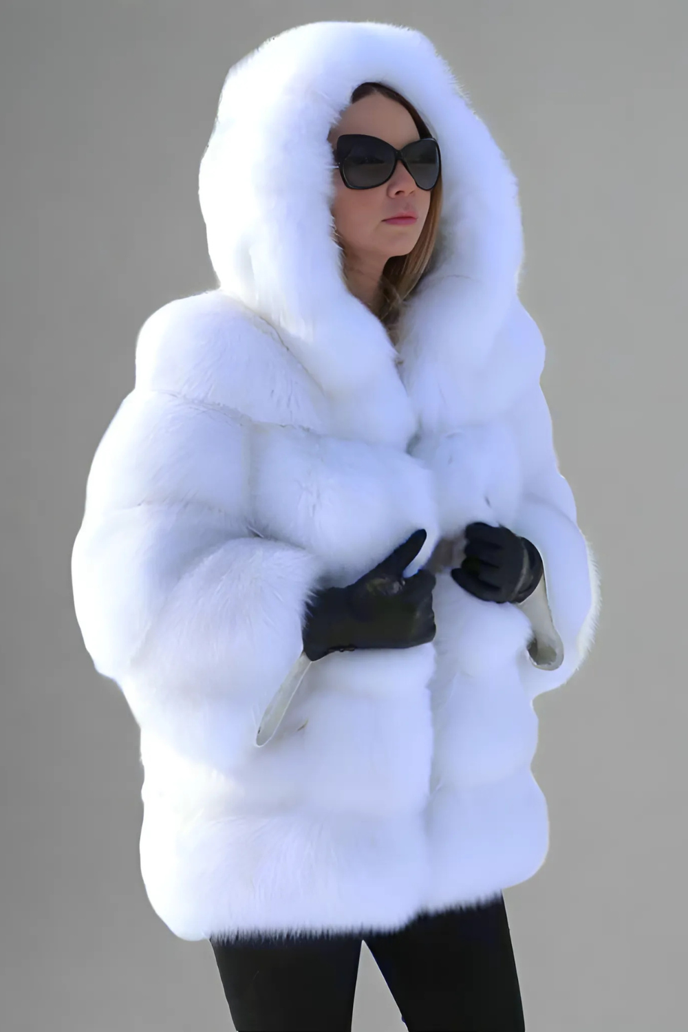 Amara fur jacket with hood