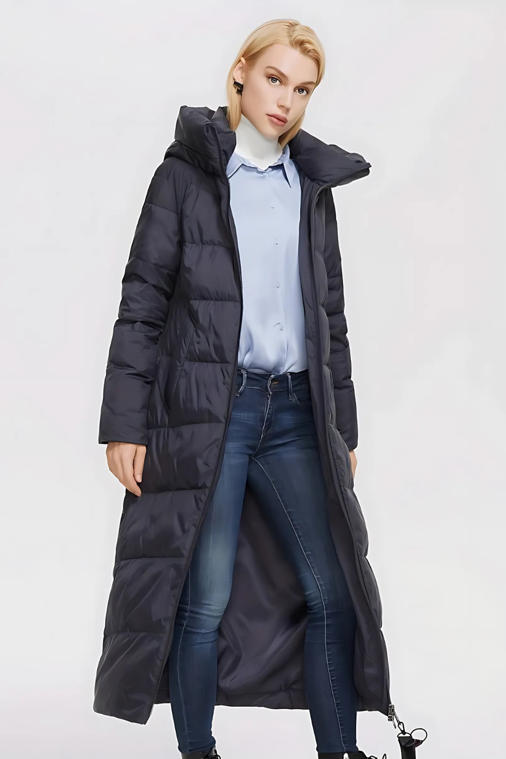 Valeria long zippered coat