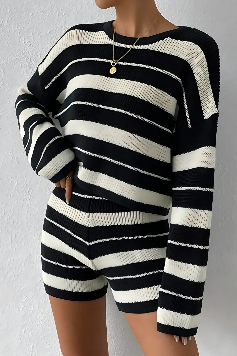 Stravina striped knit set