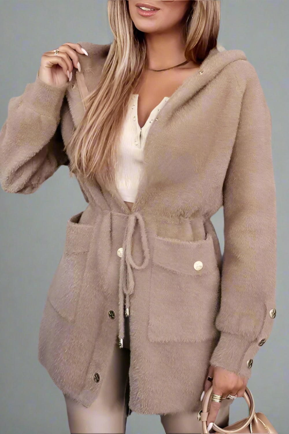 Isadora Drawstring Hooded Coat