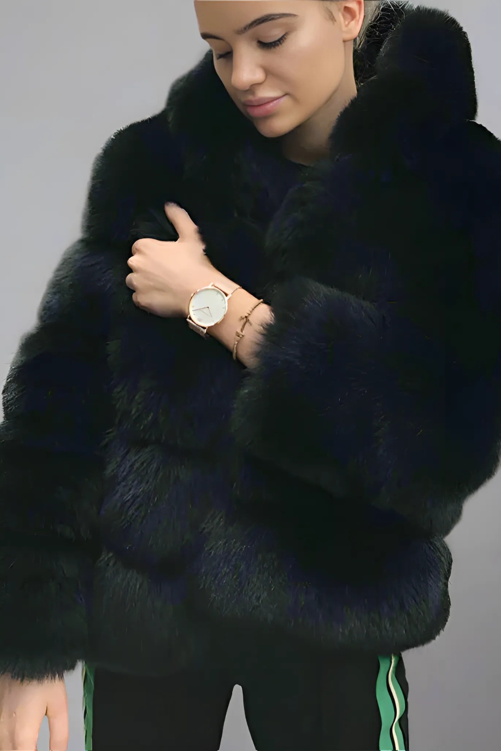 Amara fur jacket with hood