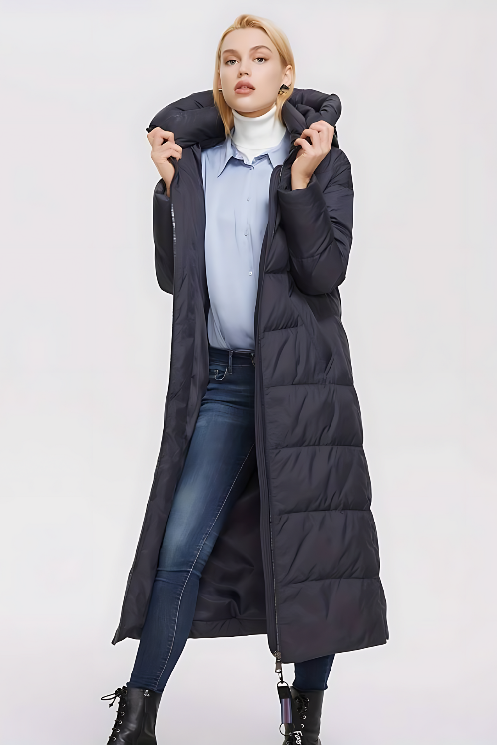 Valeria long zippered coat
