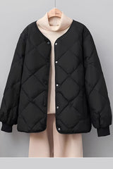 Diamond pattern quilted jacket