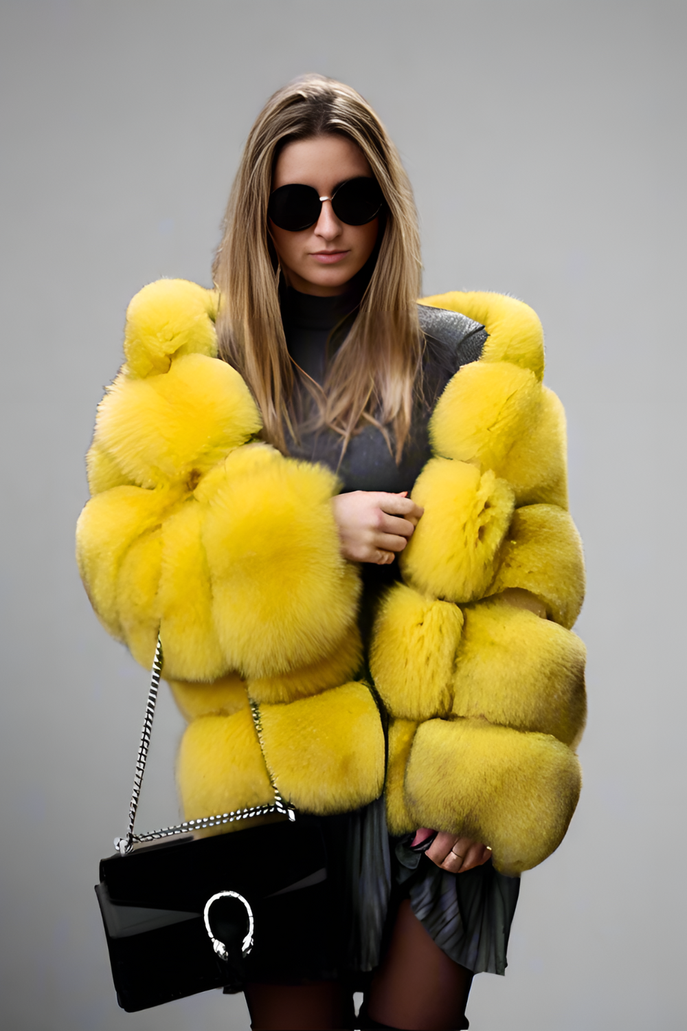 Amara fur jacket with hood