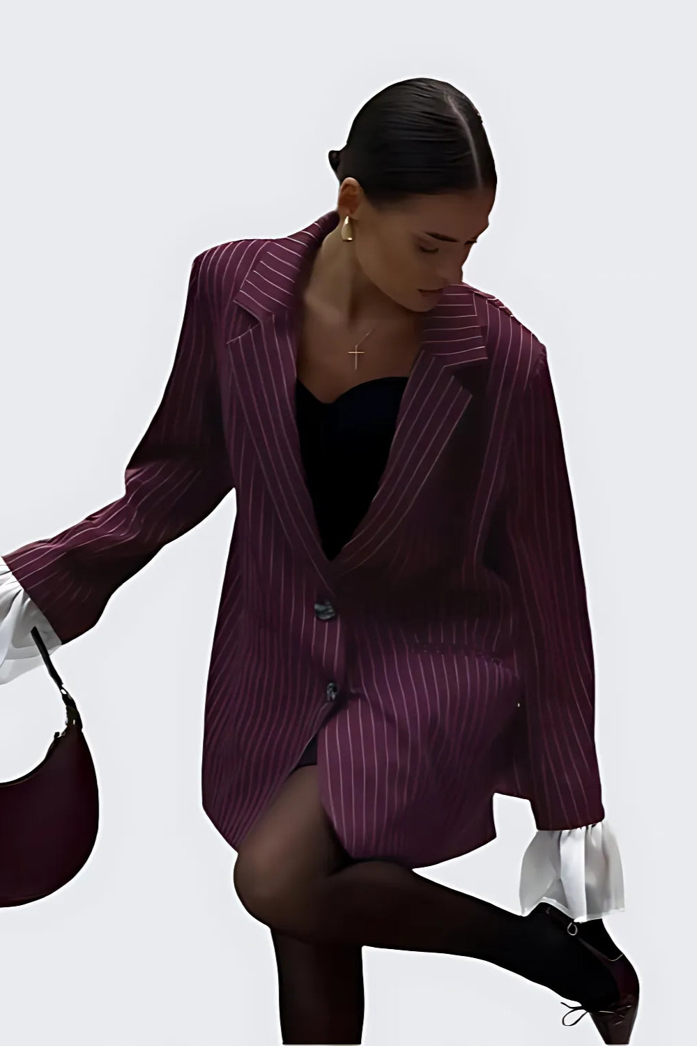 Dark purple striped blazer