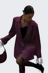 Dark purple striped blazer