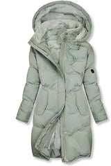 Long hooded down jacket