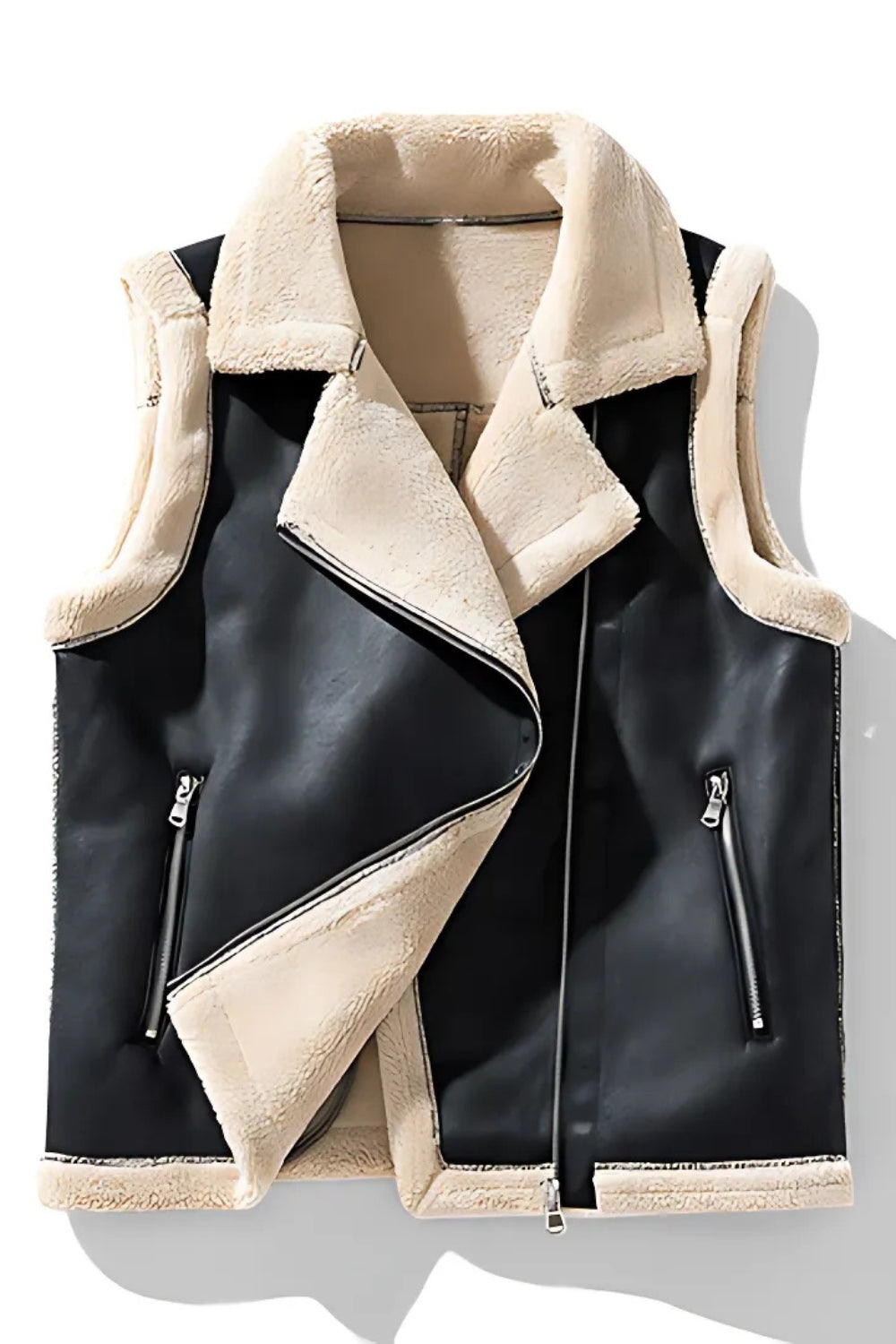 Venus sleeveless vest with fur details