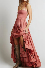 Serena Halter Neck Long Beach Dress