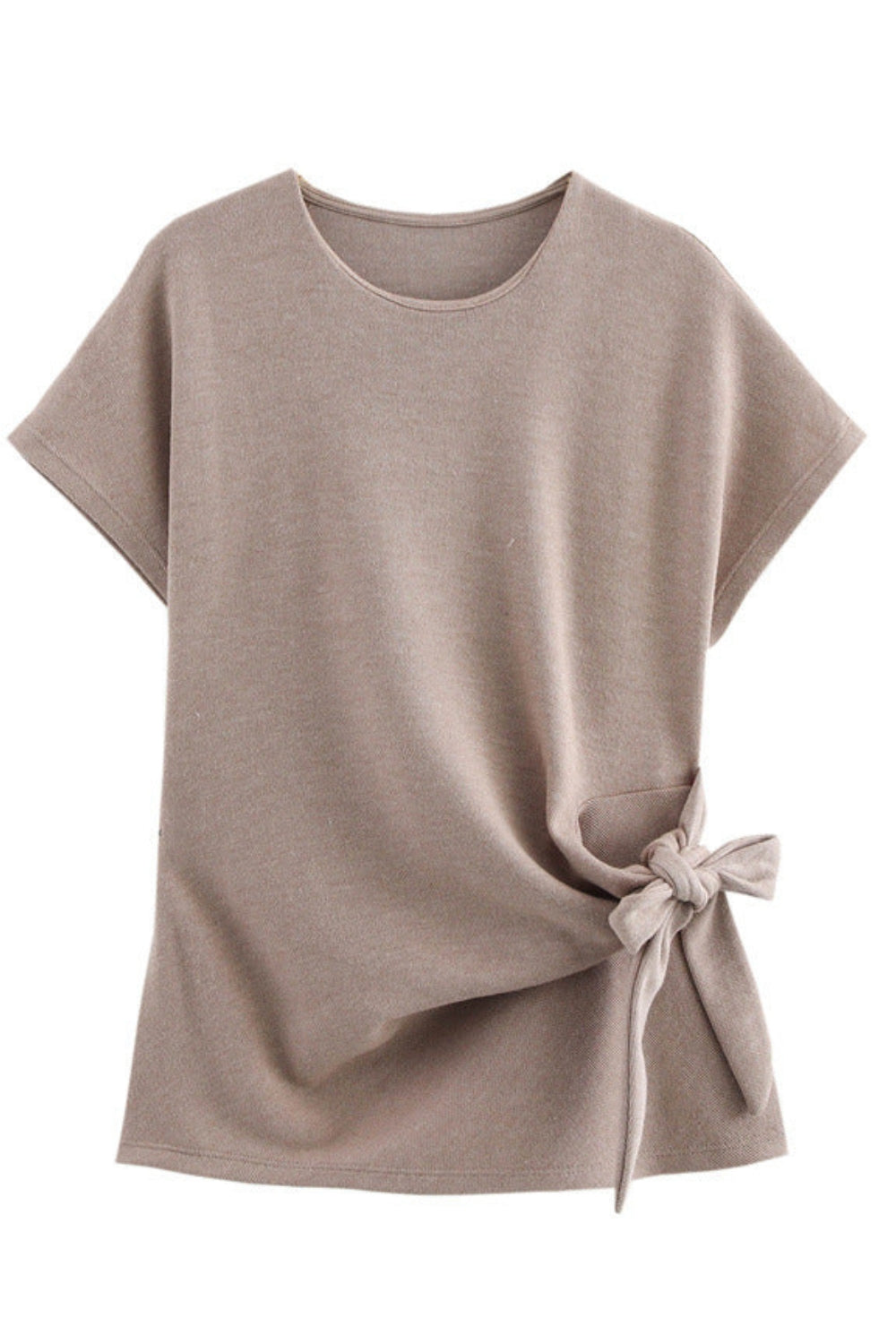 Side-tied t-shirt & flared skirt set