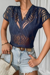 Millow V-neck T-shirt with cutouts