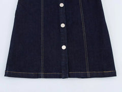 Sleeveless denim dress with buttons