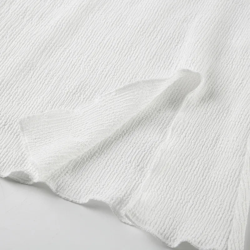 White off-shoulder top with tie detail