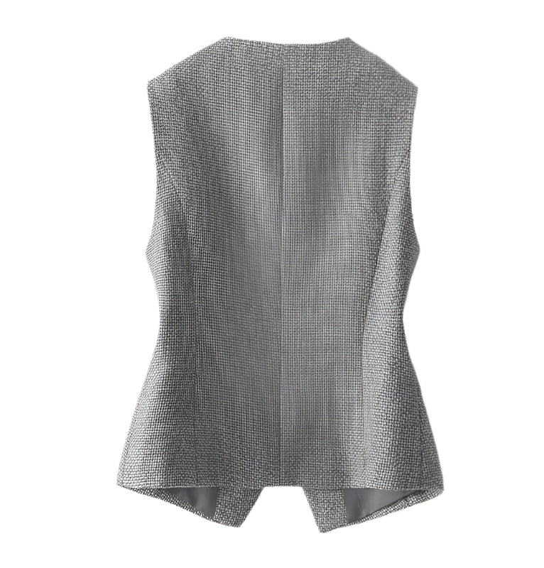 Elegant svartvit mönstrad väst