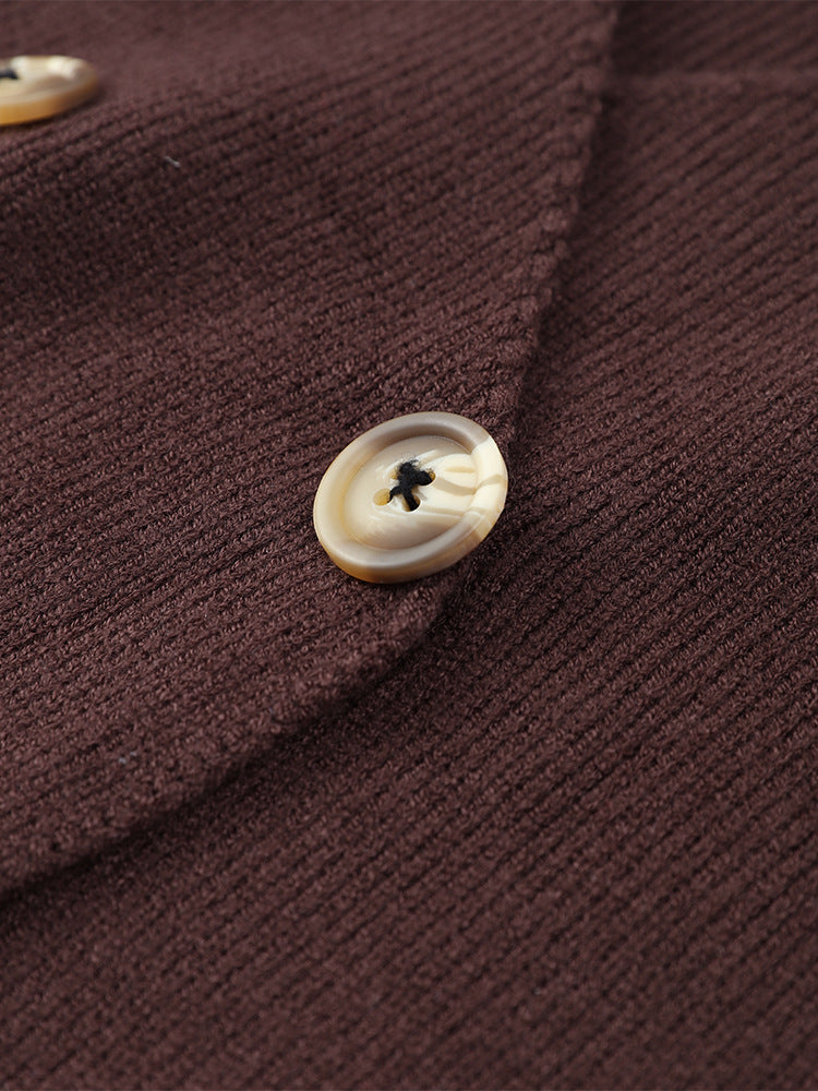 Långärmad stickad cardigan tröja topp