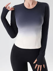 Långärmad skjorta med färggradient