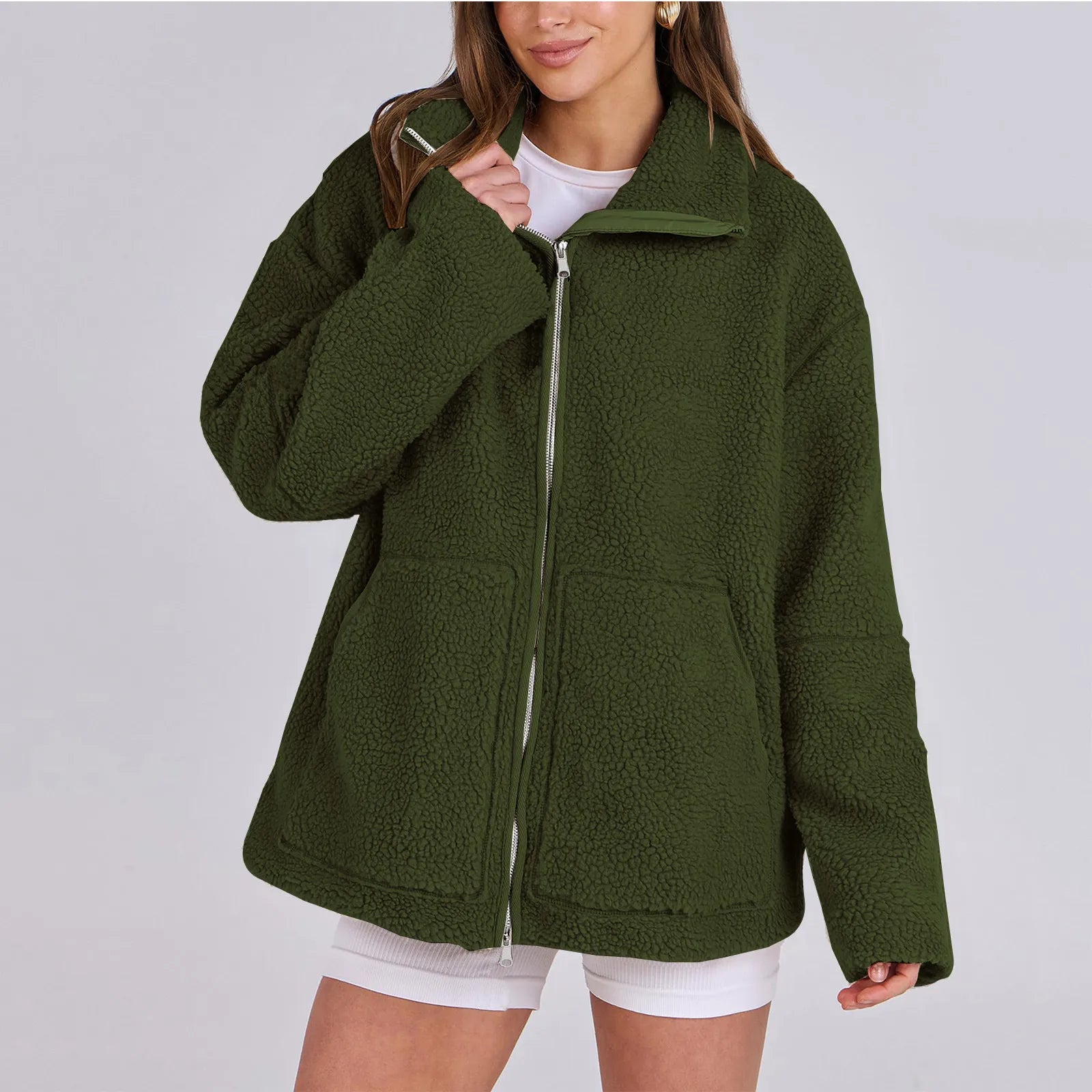 Turtleneck-kappa i varm ull