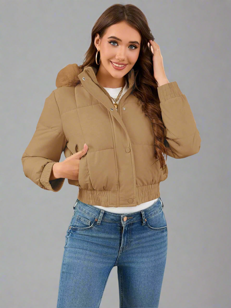 Casual quiltad bomullsjacka i smal passform