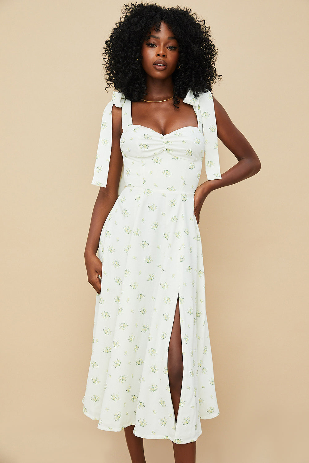 Floral midi sun dress